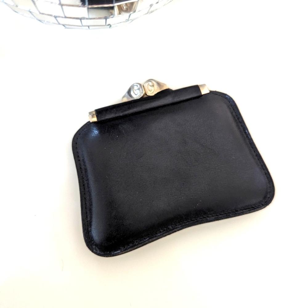 Vintage Gucci Black Leather Turn Lock Coon Purse — EXCELLENT CONDITION!